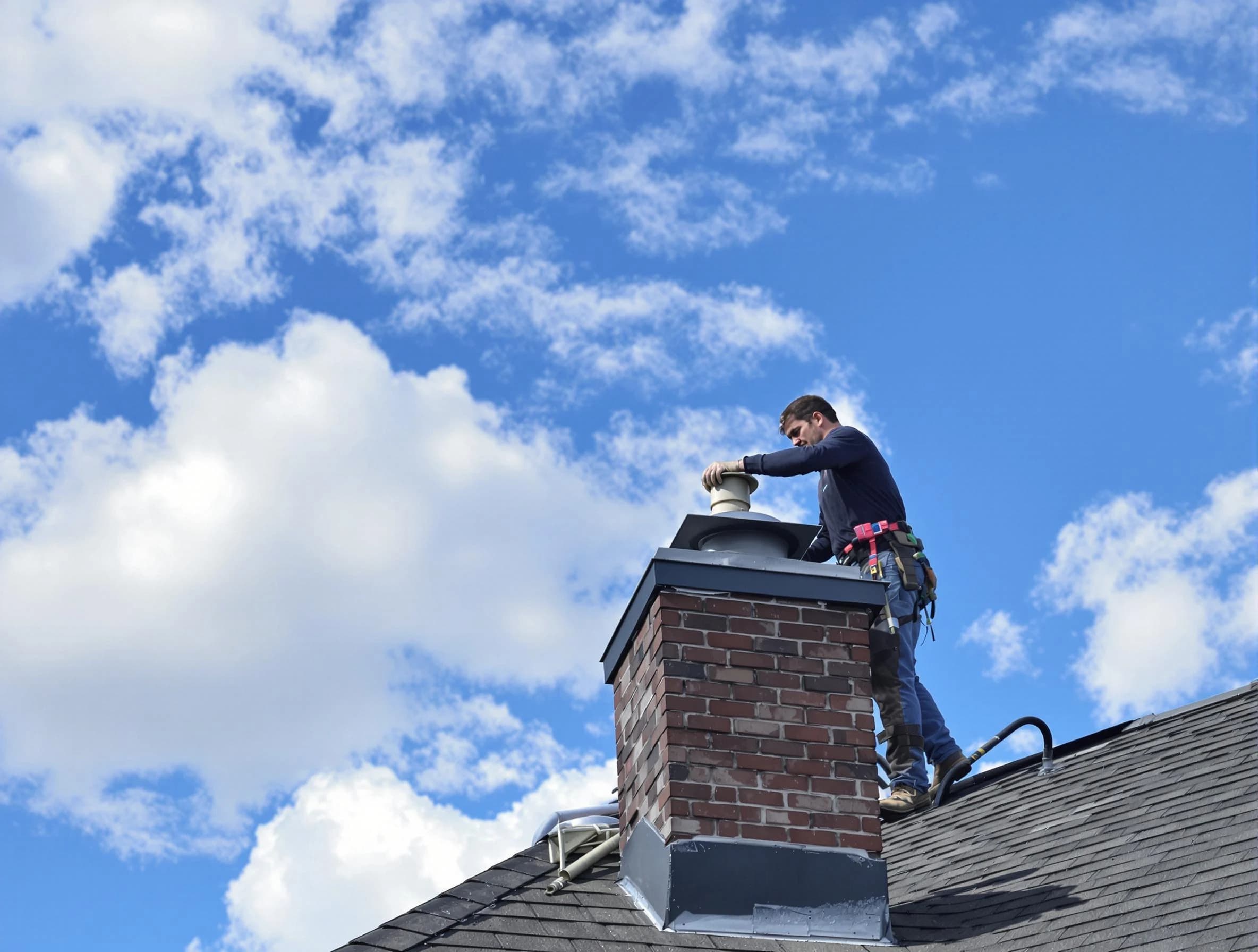 New Kensington Chimney Sweep installing a sturdy chimney cap in New Kensington, PA