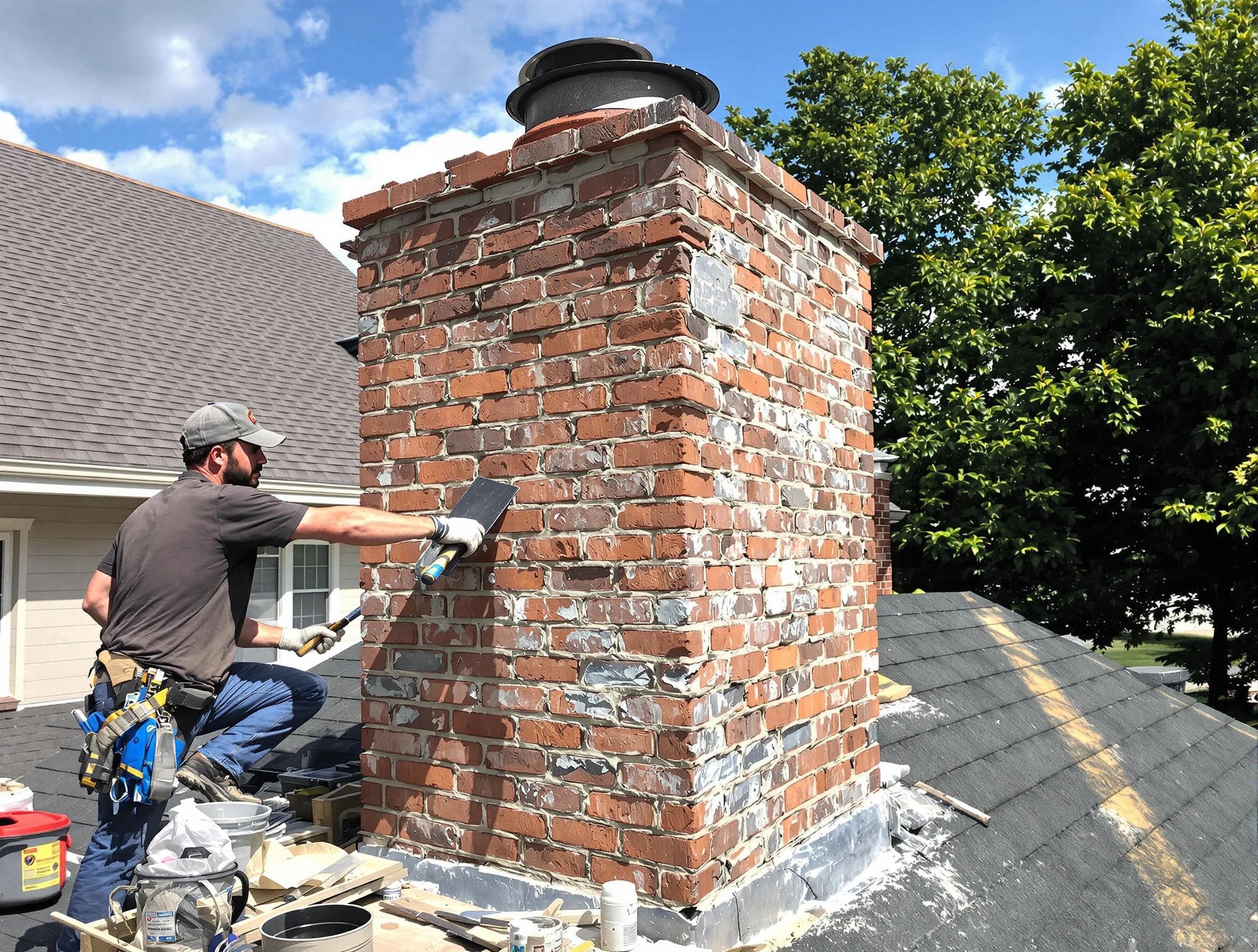 Completed chimney rebuild by New Kensington Chimney Sweep in New Kensington, PA