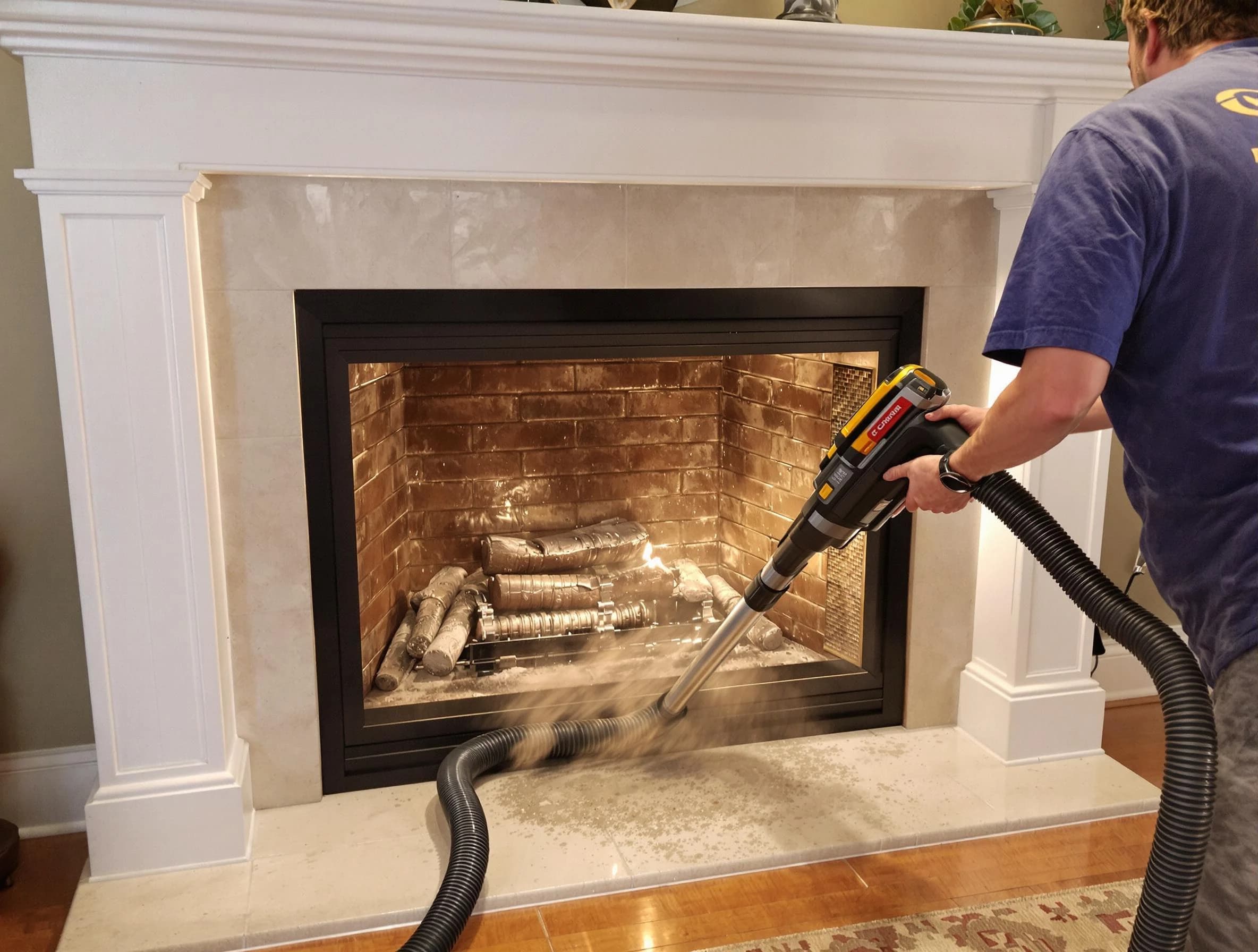 Fireplace cleaning performed by New Kensington Chimney Sweep in New Kensington, PA
