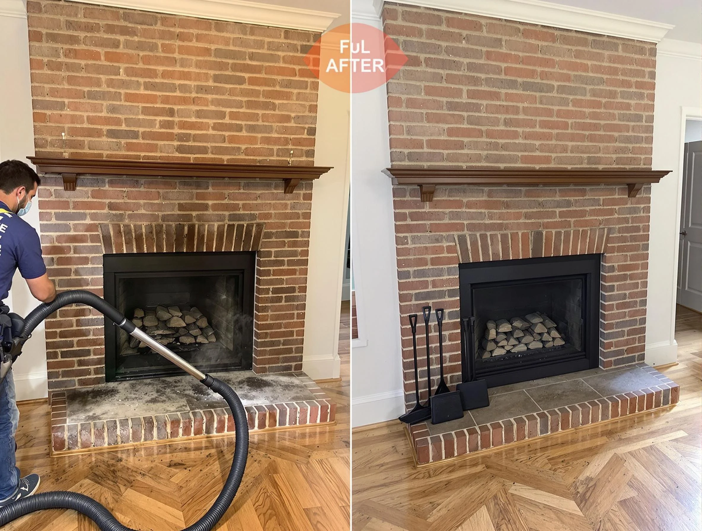 New Kensington Chimney Sweep carefully sanitizing a fireplace in New Kensington, PA