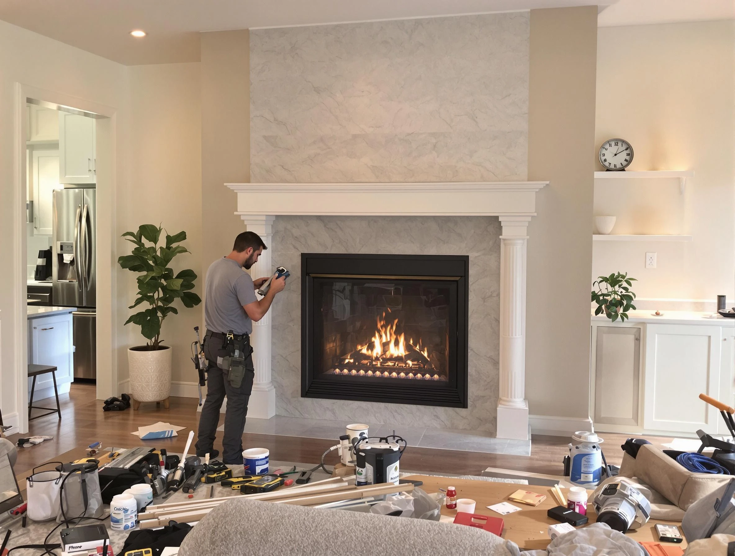Newly installed fireplace by New Kensington Chimney Sweep in New Kensington, PA