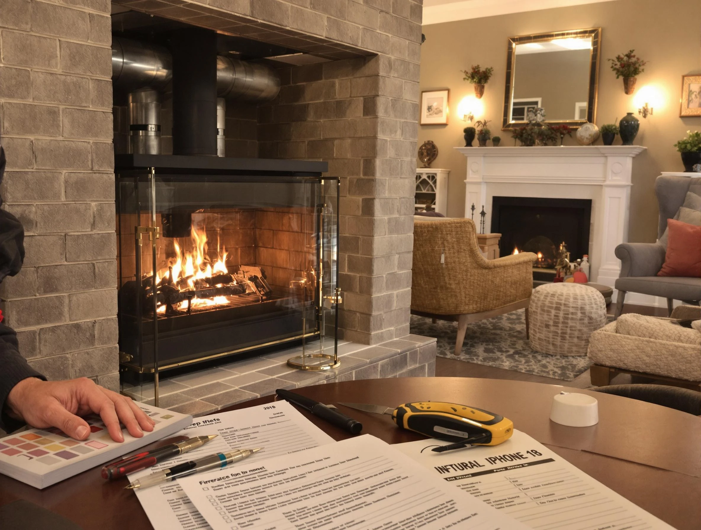 New Kensington Chimney Sweep verifying fireplace safety measures in New Kensington, PA